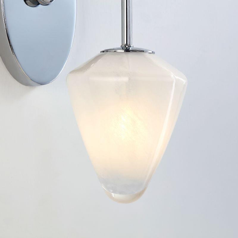 Vidalite VidaLite Nimbus 1-Light Polished Nickle Wall Sconce Light With Snow White Glass Shades, Modern & Contemporary Style Wall Lamp