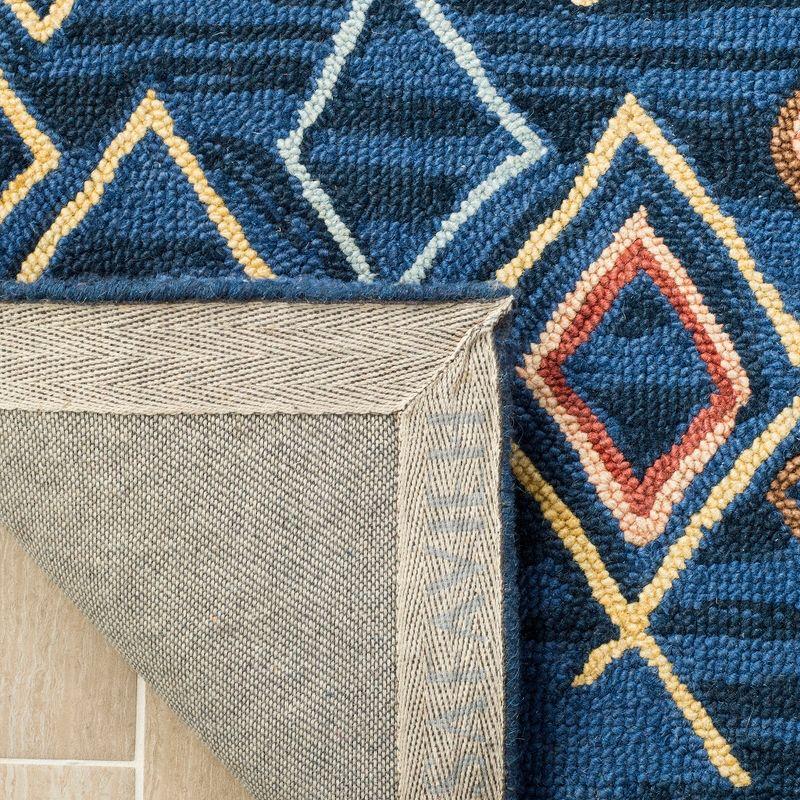 Bohemian Blue Multi Hand-Knotted Wool 8' x 10' Area Rug