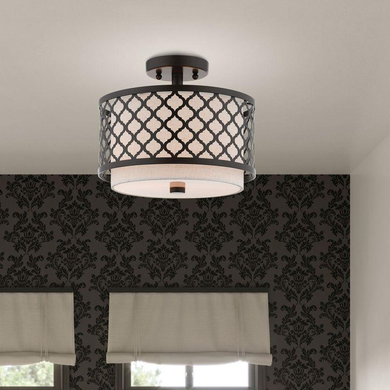 Livex Lighting Arabesque 2 - Light Semi-Flush Mount in  English Bronze