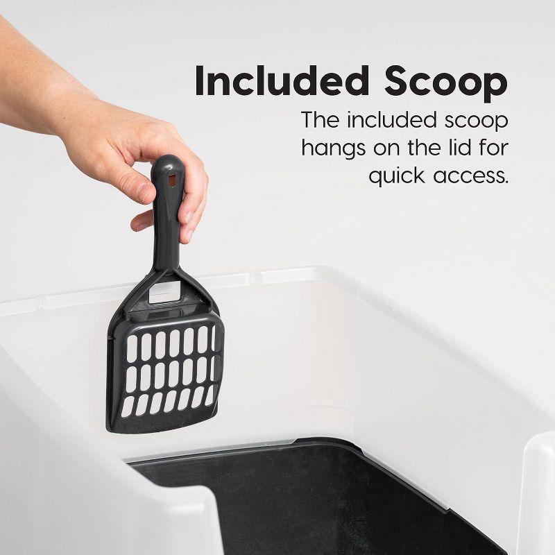 IRIS USA, Open-Top Cat Litter Box with Shield with Scoop