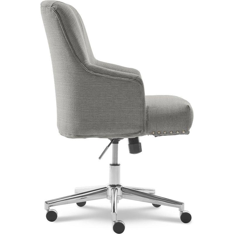 Style Leighton Home Office Chair Medium Gray - Serta: Swivel, Adjustable, Wheeled