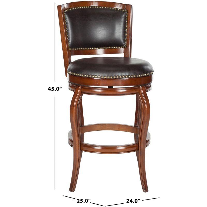 Pasquale Swivel Bar Stool - FOX7011 - Walnut/Brown - Safavieh Couture