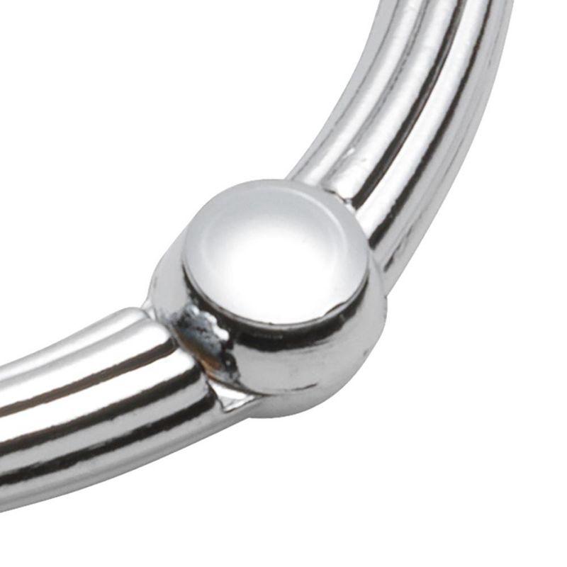O Ring Style Shower Curtain Hooks 12-Piece Set 4"x 7" Chrome by Carnation Home Fashions