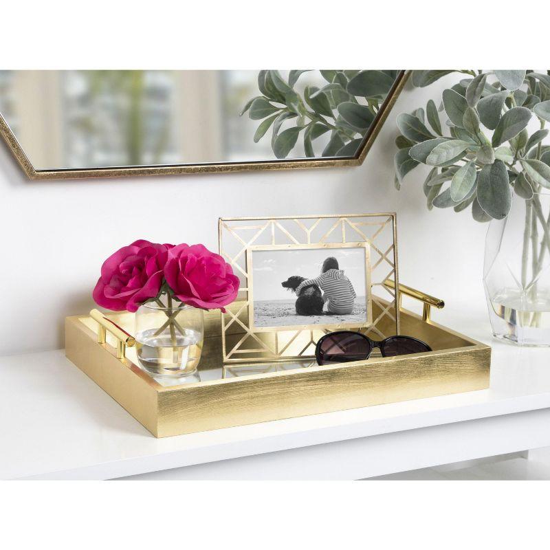 Kate and Laurel Lipton Tray, 16.5x12.25, Gold