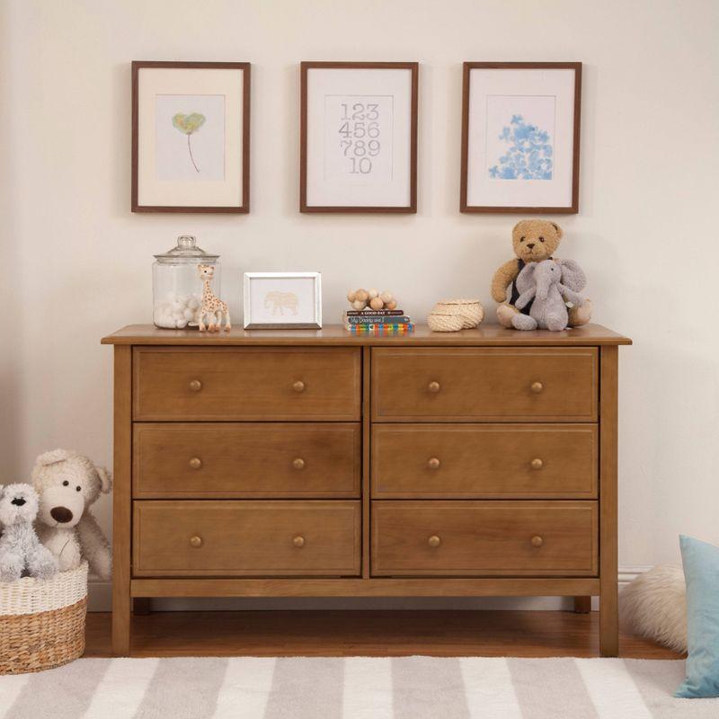 Chestnut Pine Wood 6-Drawer Double Dresser