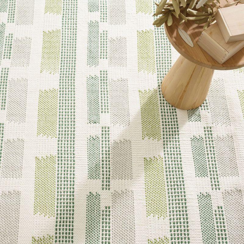 Dash and Albert Rugs Kit Kemp x Annie Selke Tread Lightly Green Handwoven Cotton Rug