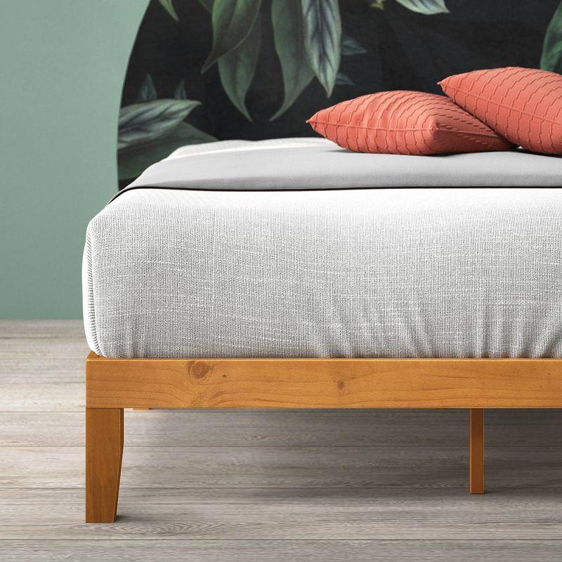Queen Alexia Standard Wood Platform Bed Frame Natural - Zinus