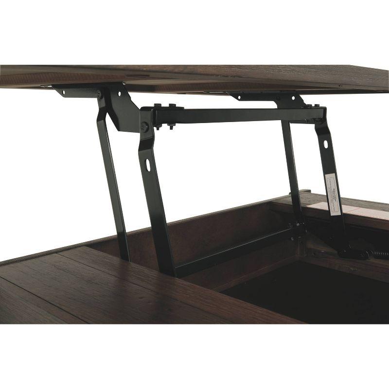 Vailbry Lift Top Cocktail Table Brown - Signature Design by Ashley: UPC 024052498875, Open Shelf, Faux Metal Legs