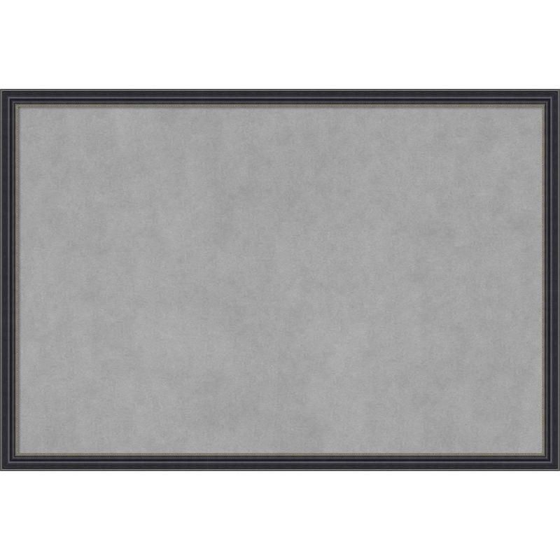 38" x 26" Black Framed Silver Magnetic Memo Board