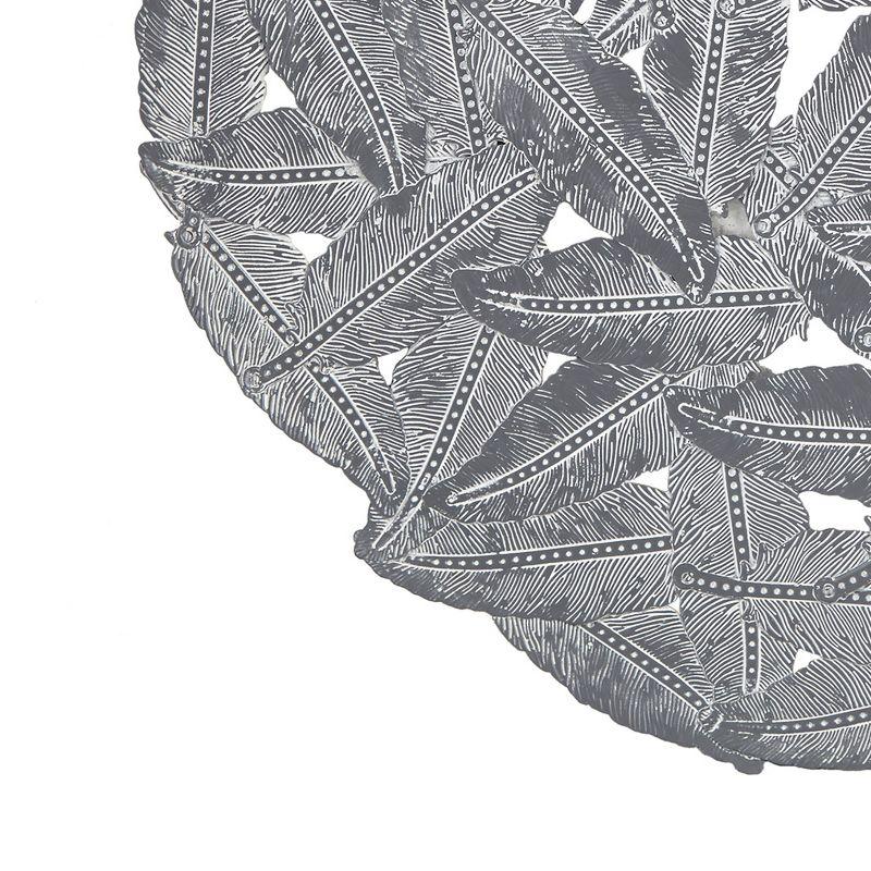 Dakota Fields Textured Feather 3-Piece Metal Disc Wall Decor Set