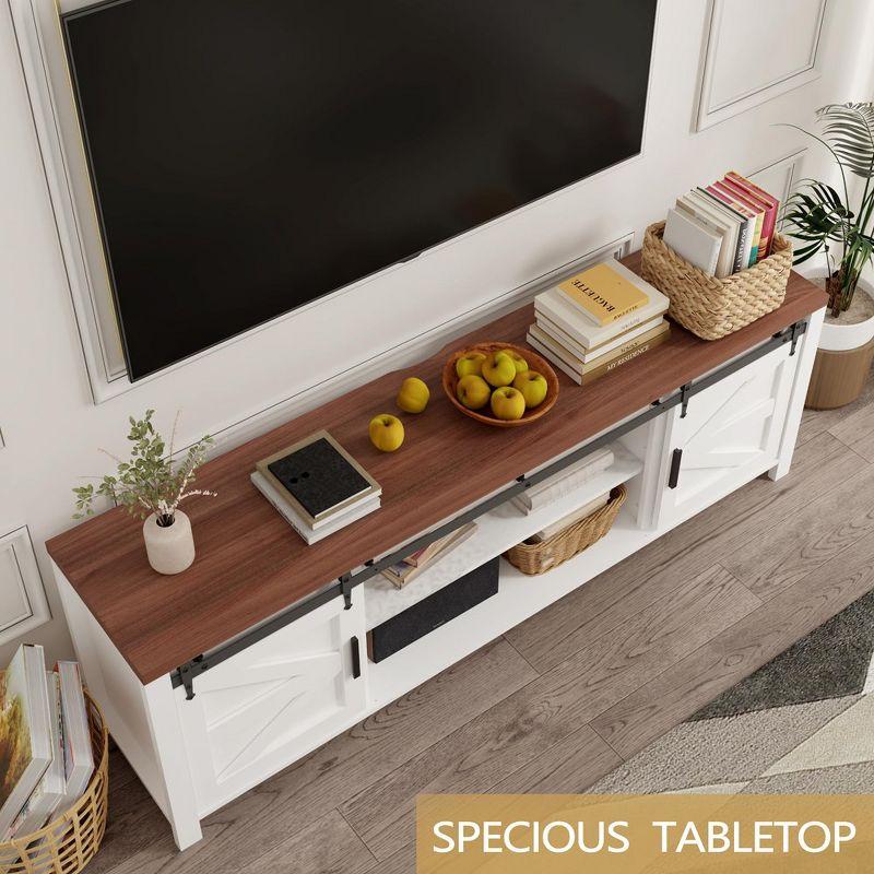 TV Stand for 55/60/65/70Inch TV, Farmhouse and Industrial Entertainment Center