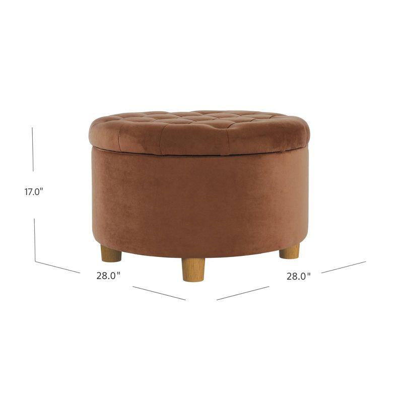 Tufted Round Storage Ottoman Velvet - HomePop