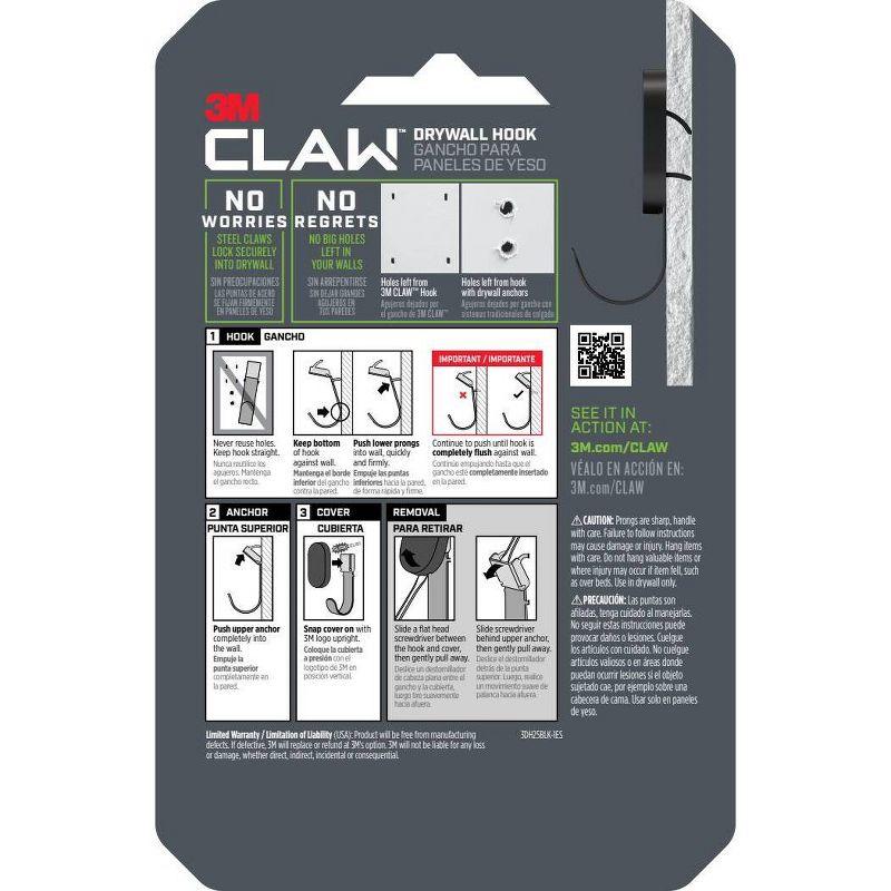 3M Claw 25lb Hanging Hook Black