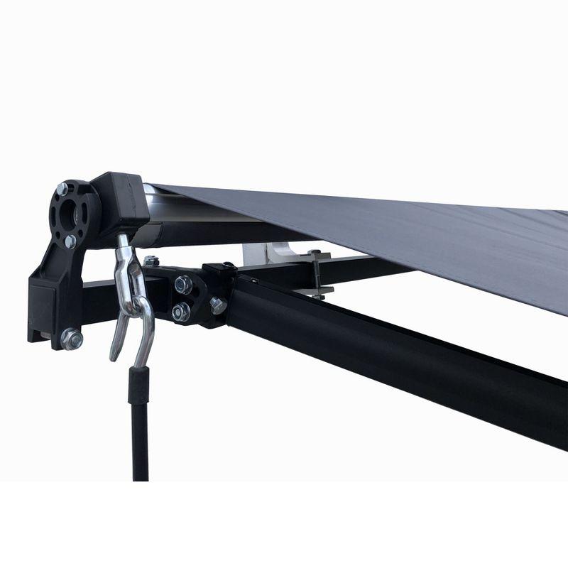 Retractable Home Patio Awning | Deck Canopy |UV Protection Sunshade | Manual Black Frame | Upgraded 2024