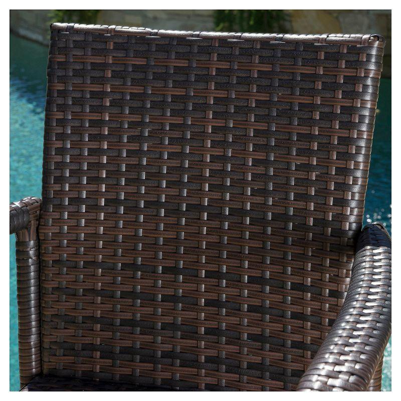 Delfina 4pk Wicker Barstool - Brown - Christopher Knight Home: UV & Weather-Resistant, Powder-Coated Frame