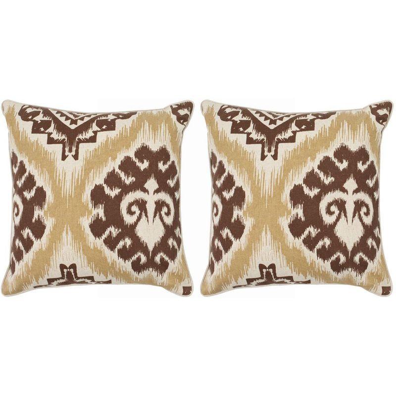 Safavieh Joyce Embroidered Feather Linen Reversible Throw Pillow (Set of 2)