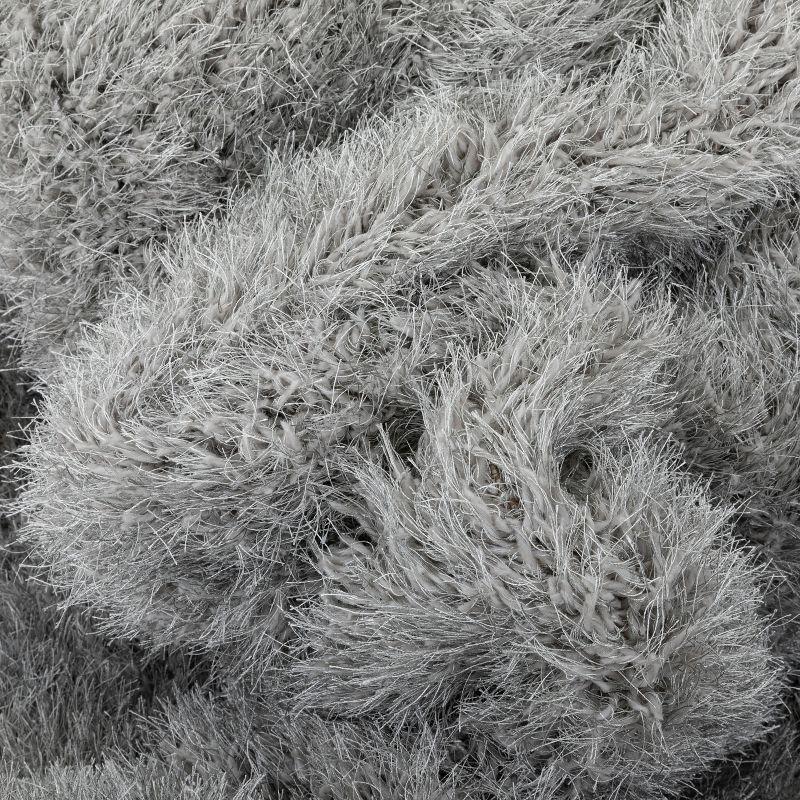 Kuki Chie Glam Solid Ultra-Soft Gray Shag Rug
