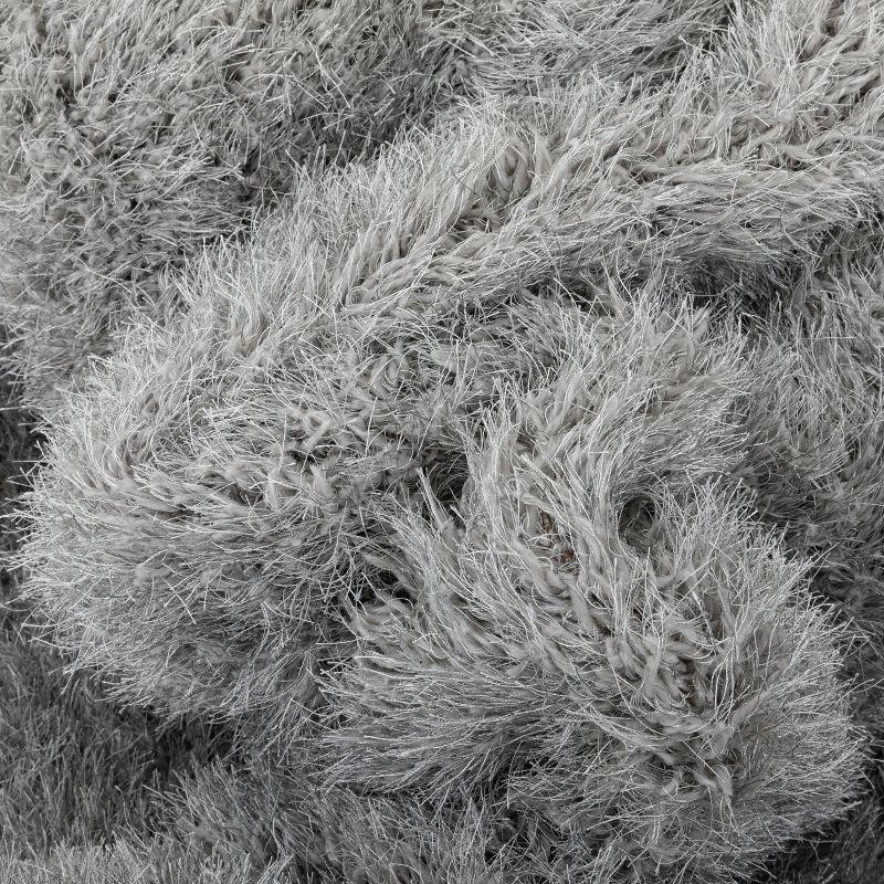 Kuki Chie Glam Solid Ultra-Soft Gray Shag Rug