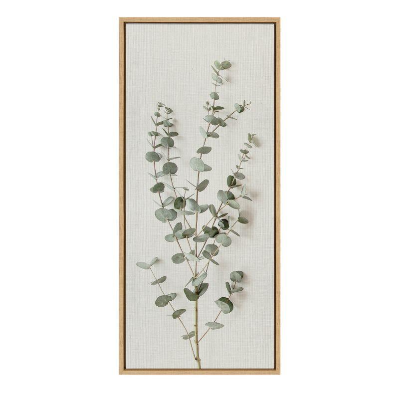 Eucalyptus Botanical I Framed Canvas Wall Art, 18x40, Natural