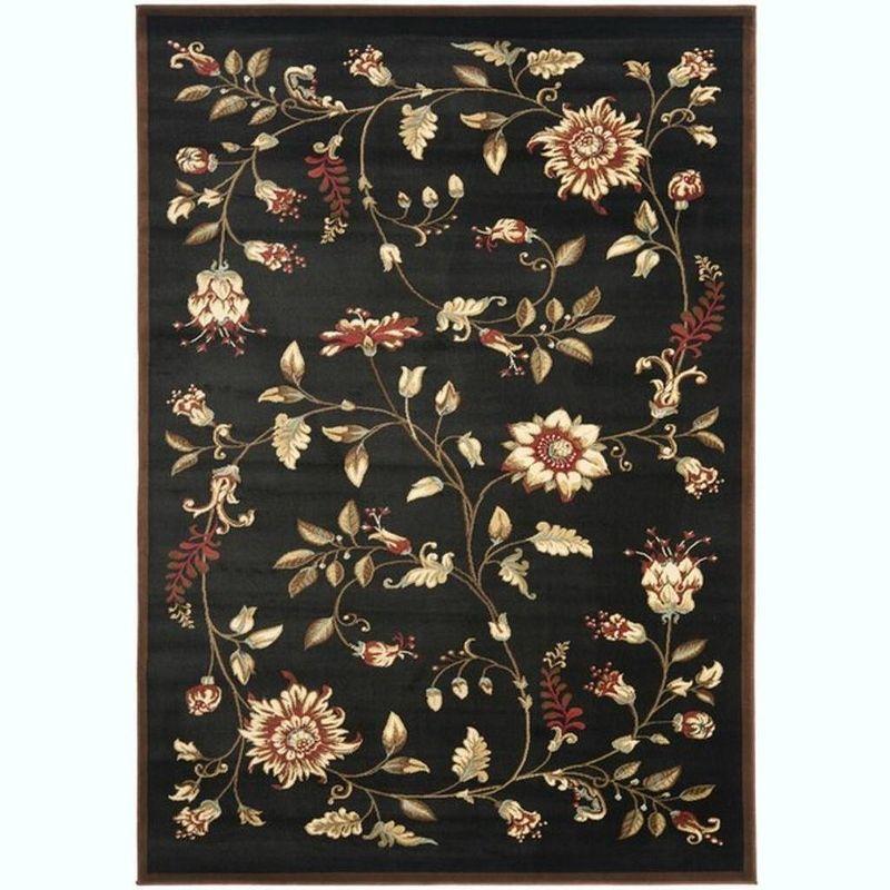 Lyndhurst LNH552 Power Loomed Area Rug - Black/Multi - 5'3"x7'6" - Safavieh
