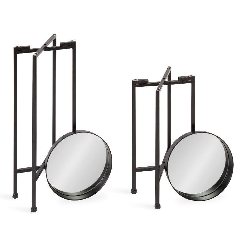 Kate and Laurel Celia Round Metal Nesting Table, 2 Piece, Black