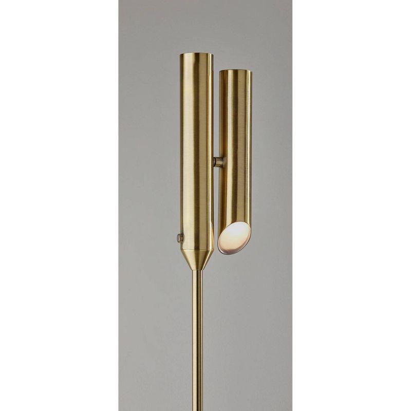 Adesso Vega Torchiere (Includes LED Light Bulb) Antique Brass: Modern Metal Floor Lamp with Touch Sensor, ETL Listed