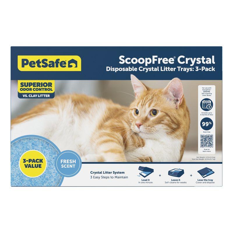 ScoopFree Crystal Litter Box Tray Refills with Fragrance-Free Crystals, 3-Pack