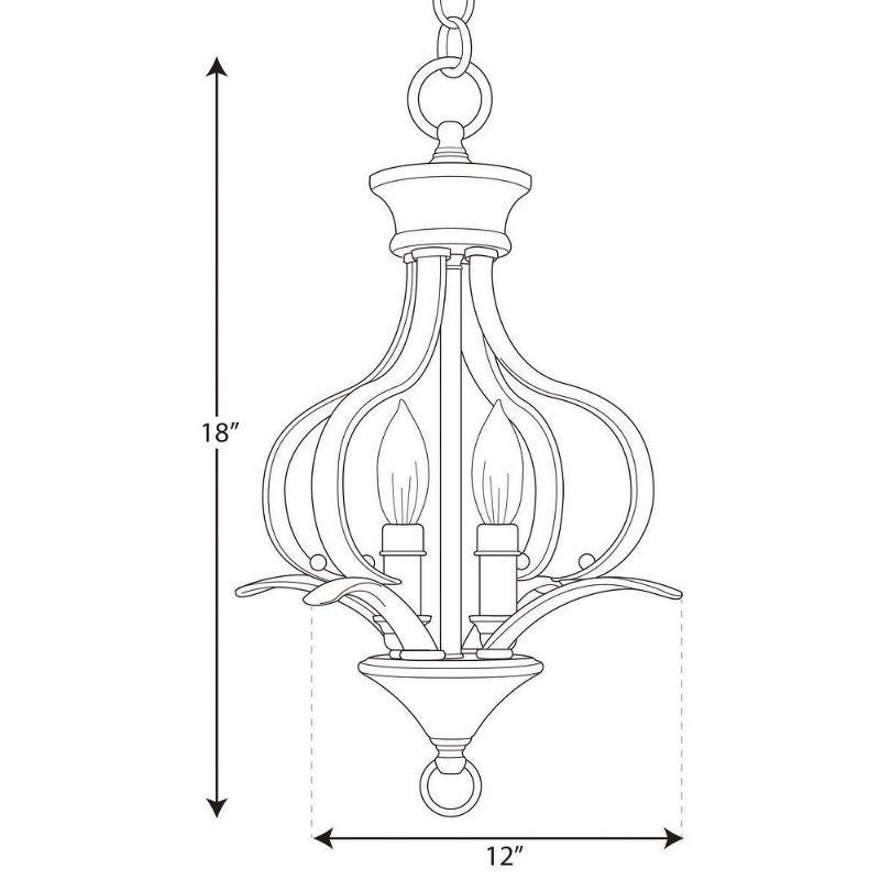 Progress Lighting Trinity Collection 2-Light Foyer Fixture, Antique Bronze, Steel, Brushed Nickel Finish, Shade Included