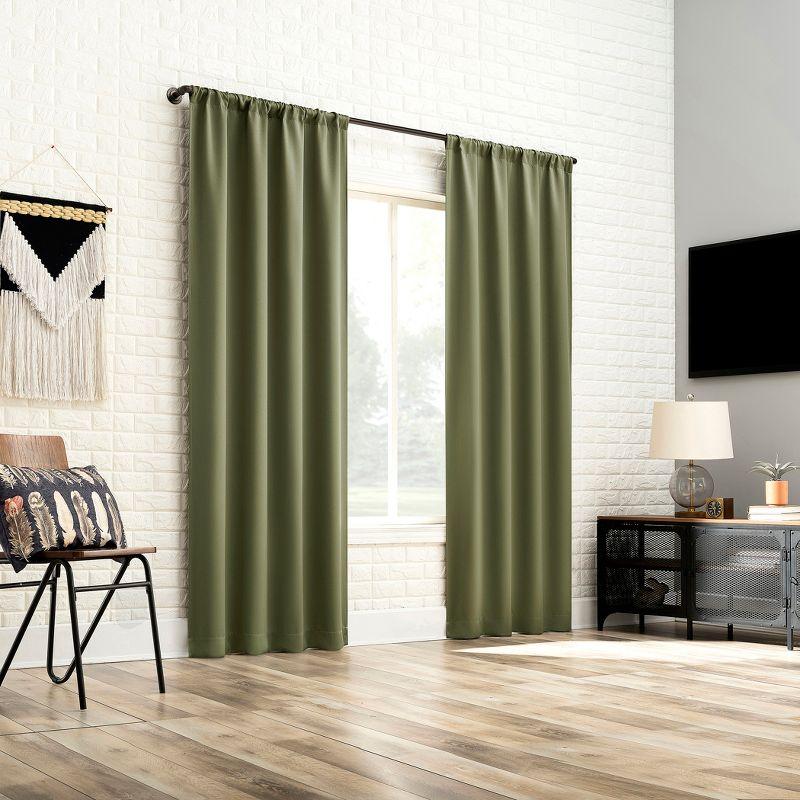 Bergen Theater Grade 100% Blackout Rod Pocket Curtain Panel