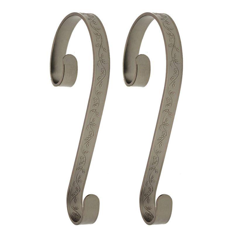 Haute Decor Holly Embossed Stocking Holder (Set of 2)