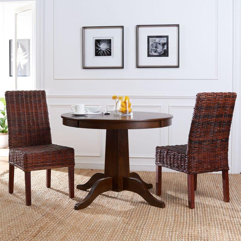 Sanibel 18''H Rattan Side Chair (Set of 2) - Antique Walnut - Safavieh