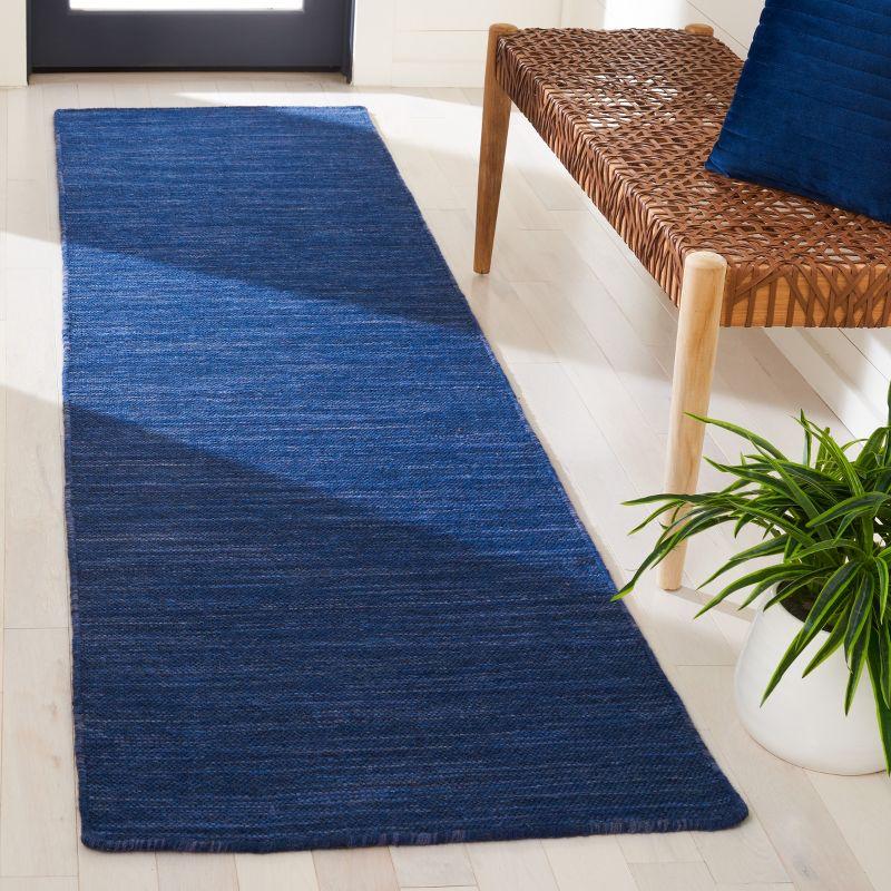 Kilim KLM125 Hand Woven Runner Rug - Navy/Blue - 2'3"x9' - Safavieh
