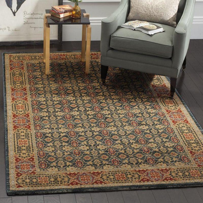 Light Blue Rectangular 3' x 5' Stain-Resistant Synthetic Area Rug