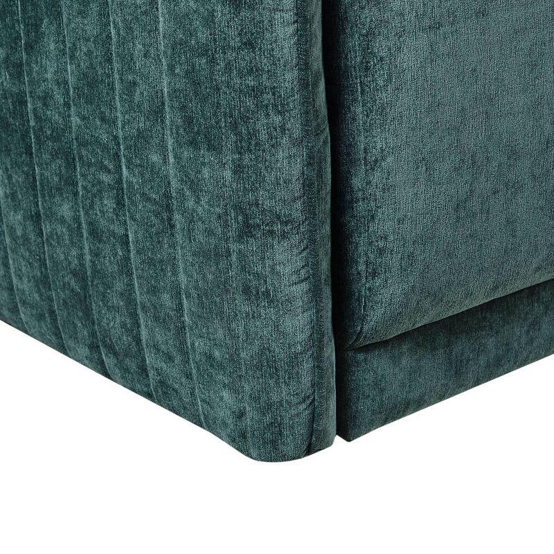 Adobe Upholstered 360 Degree Swivel Chair Green - Madison Park: Channel Quilted, Comfortable Accent Seating