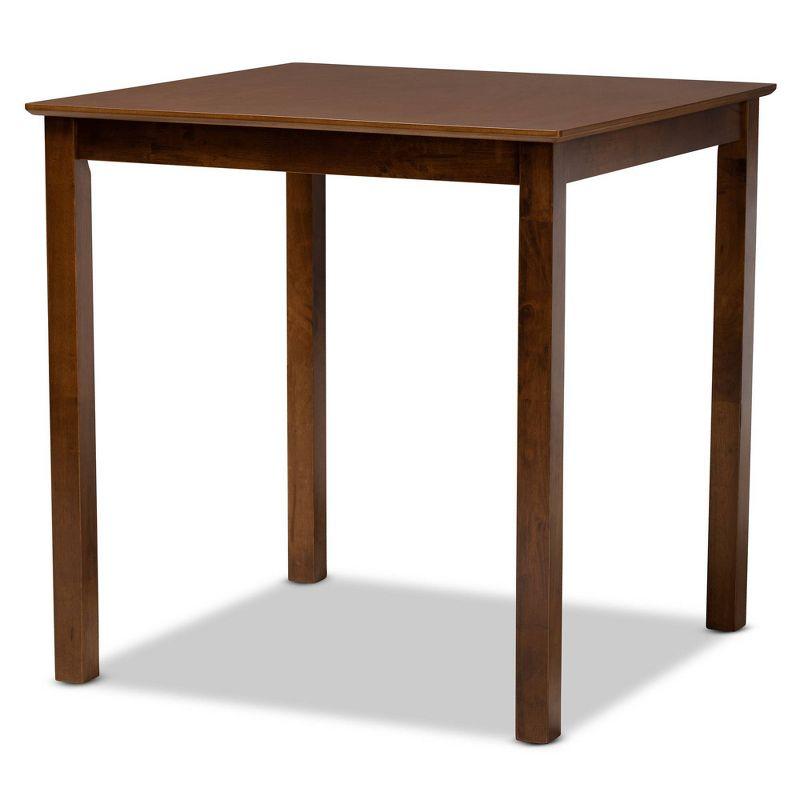 Lenoir Contemporary Walnut Wood Square Counter Height Pub Table