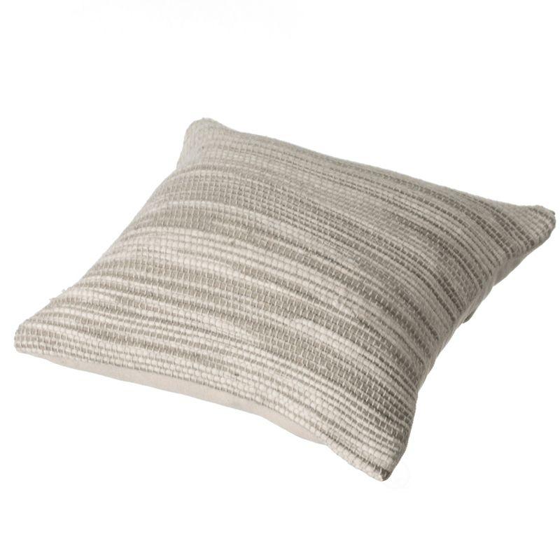 DEERLUX 16" Handwoven Wool & Cotton Throw Pillow Cover with Woven Knit Texture