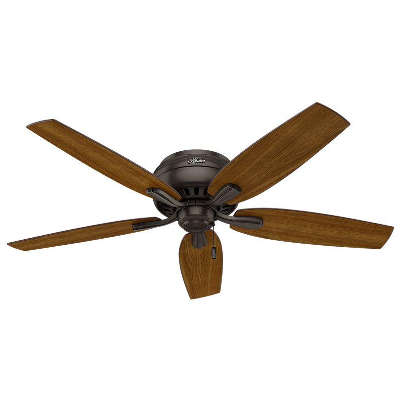 52" Newsome 5 - Blade Flush Mount Ceiling Fan with Pull Chain and Light Kit Included