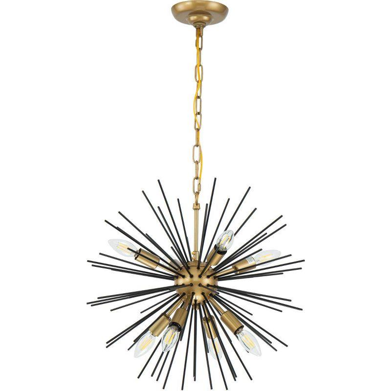 Elegant Lighting Timber 8 light Brass and Black pendant