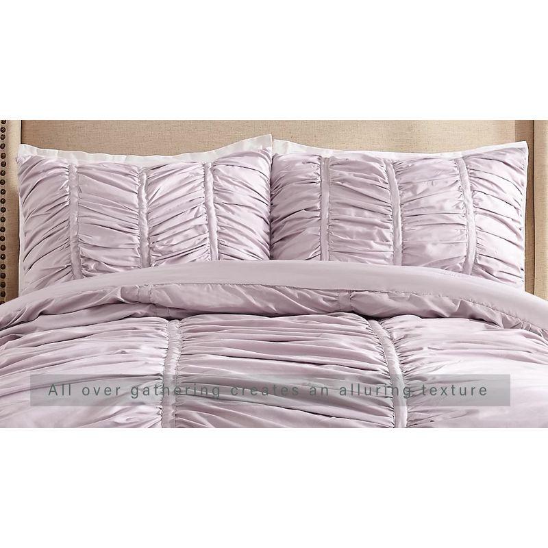 Emily Ruched Solid Textured Comforter Set