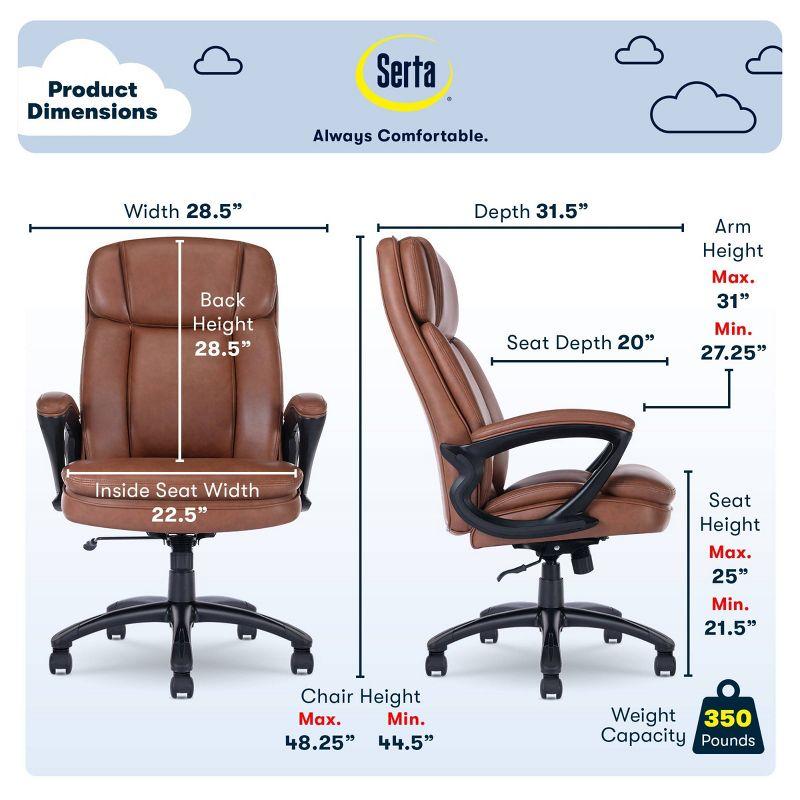 Serta Fairbanks Big and Tall High Back Executive Office and Gaming Chair with Layered Body Pillows