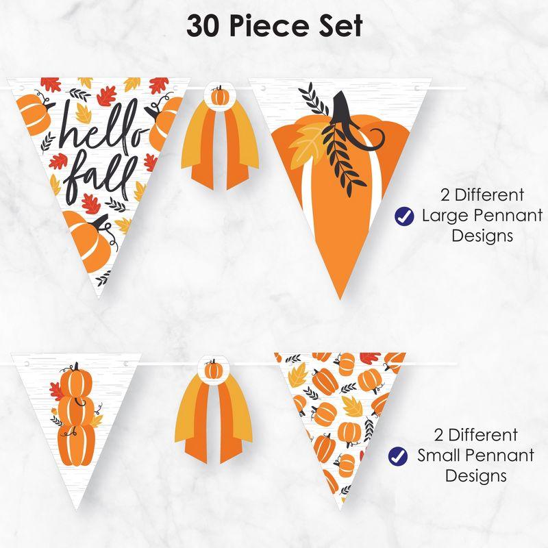 Big Dot of Happiness Fall Pumpkin - DIY Halloween or Thanksgiving Party Pennant Garland Decoration - Triangle Banner - 30 Pieces