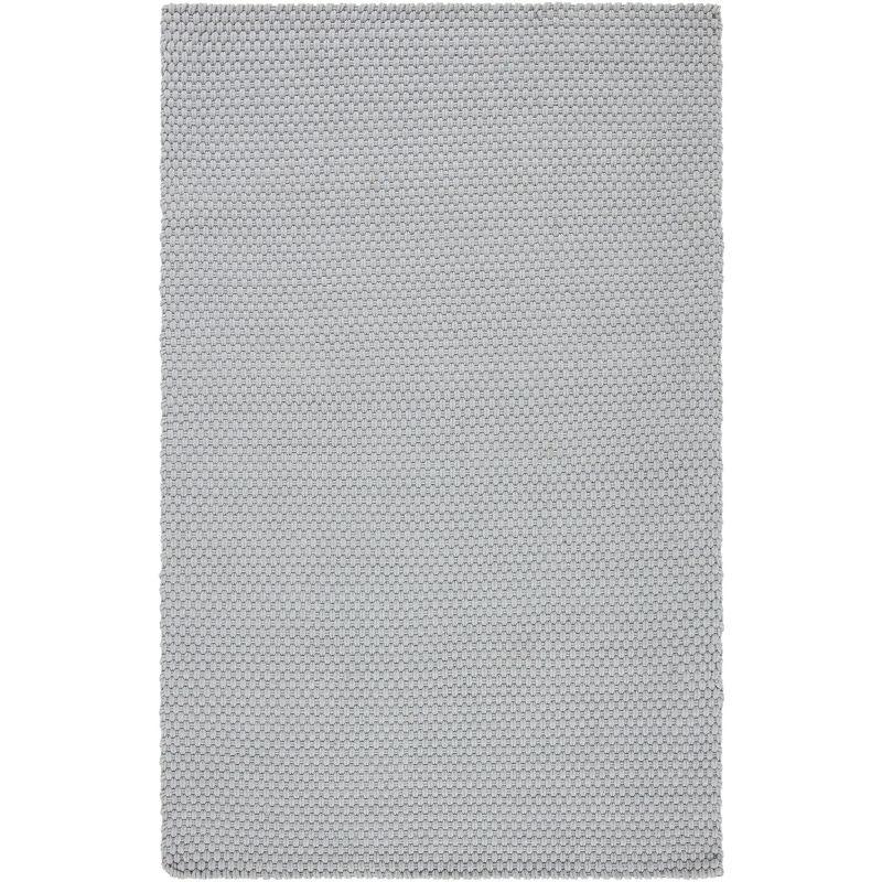 Hand-Knotted Soft Cotton Basket Weave 59'' Gray Area Rug