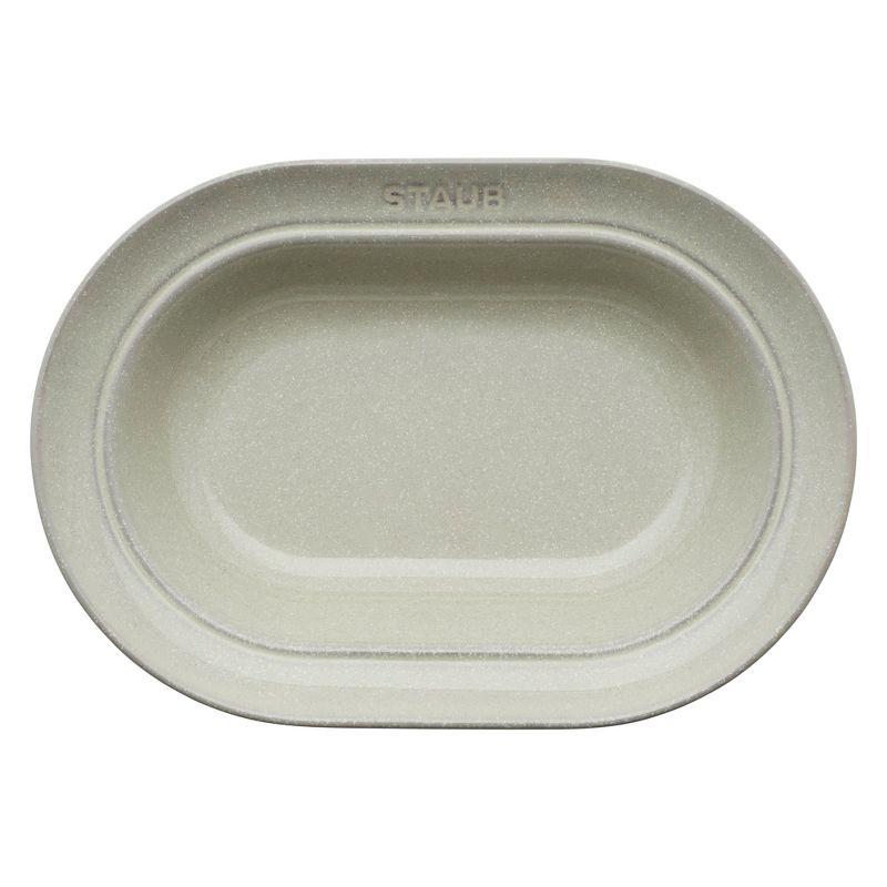 White Truffle Ceramic Oval Serving Dish, 10.2-inch