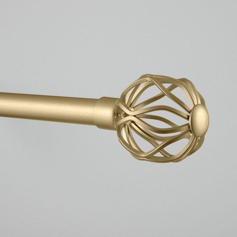 Red Barrel Studio® Exclusive Home Ogee 1" Curtain Rod and Coordinating Finial Set, Adjustable