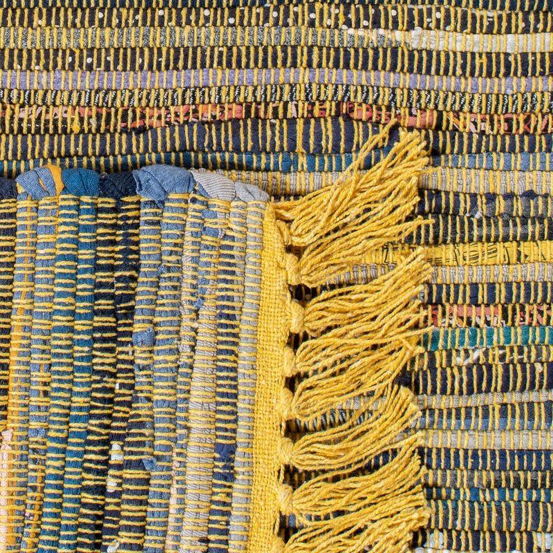 Rag Rug RAR127 Hand Woven Indoor Accent Rug - 4'x6' - Yellow/Multi - Safavieh