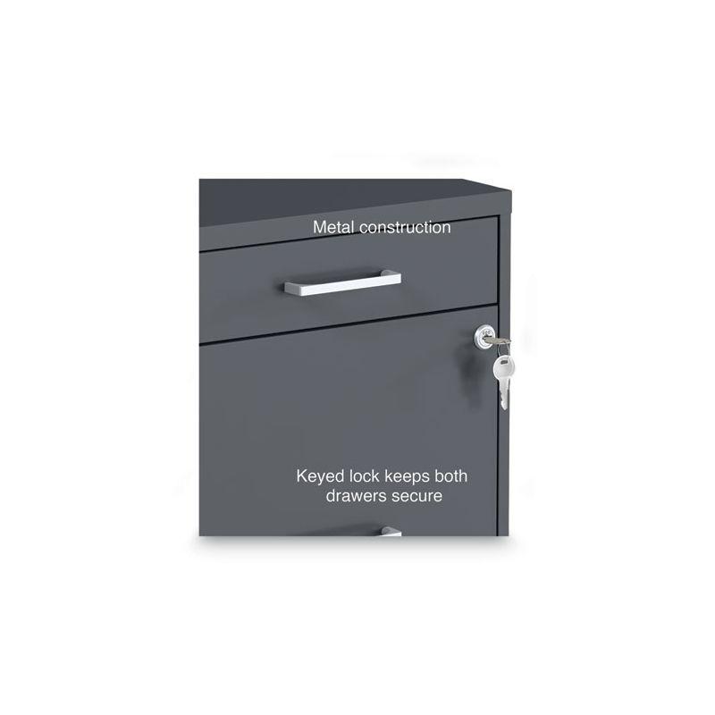 Alera Soho Vertical File Cabinet, 3 Drawers: Pencil/File/File, Letter, Charcoal, 14" x 18" x 26.9"