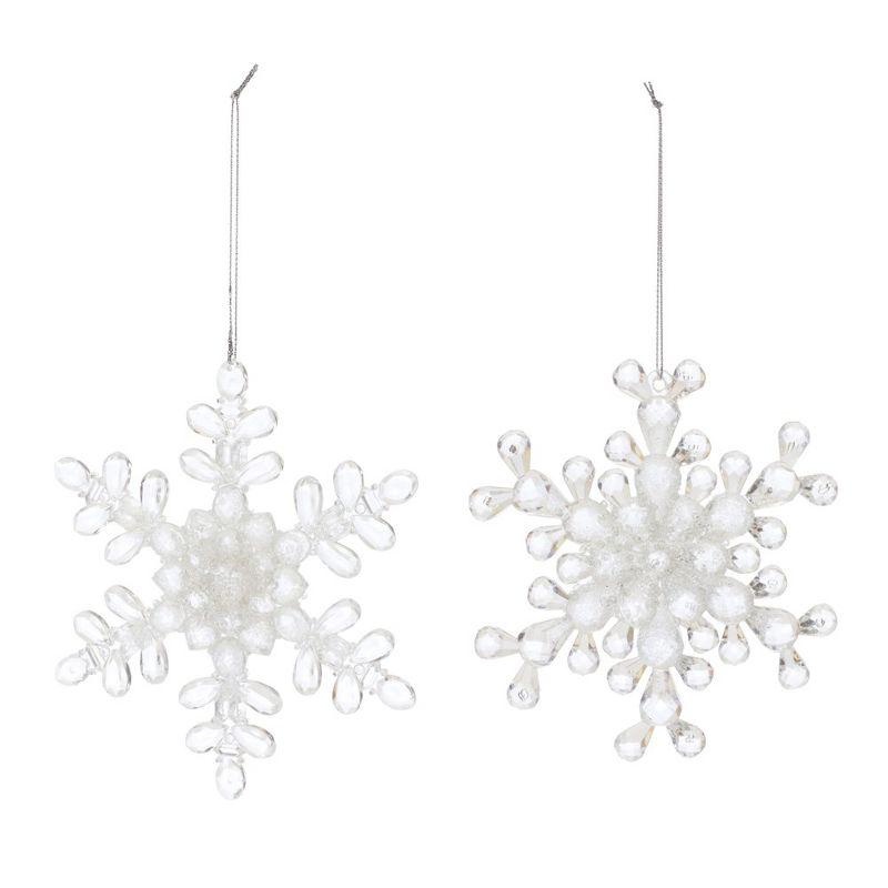 Melrose Clear Acrylic Snowflake Ornament (Set of 24)