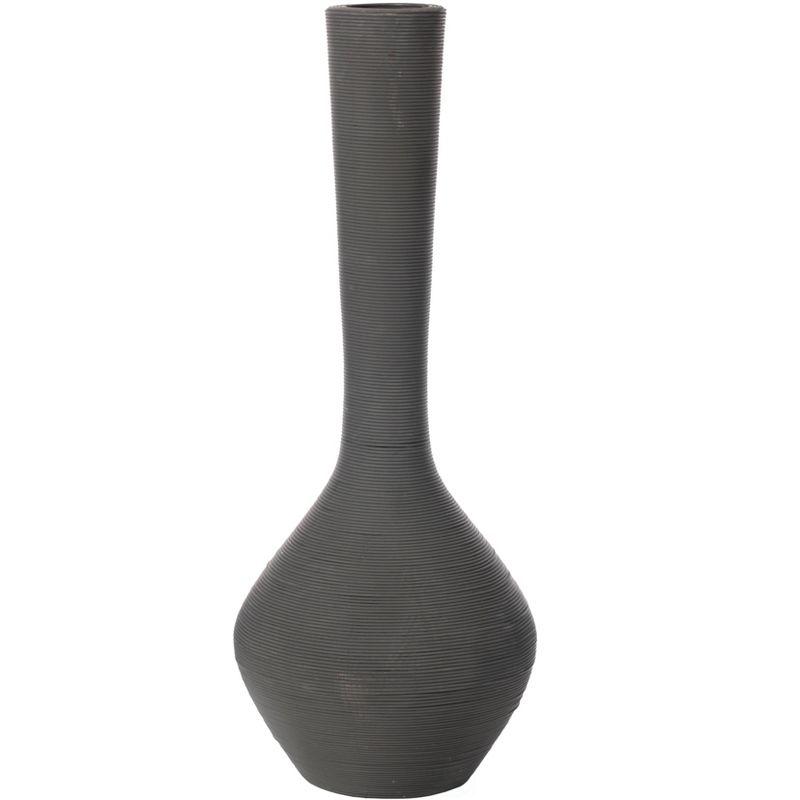 Latayshia Modern Trumpet Style Floor Vase, Plastic, Charcoal Gray 38" Tall