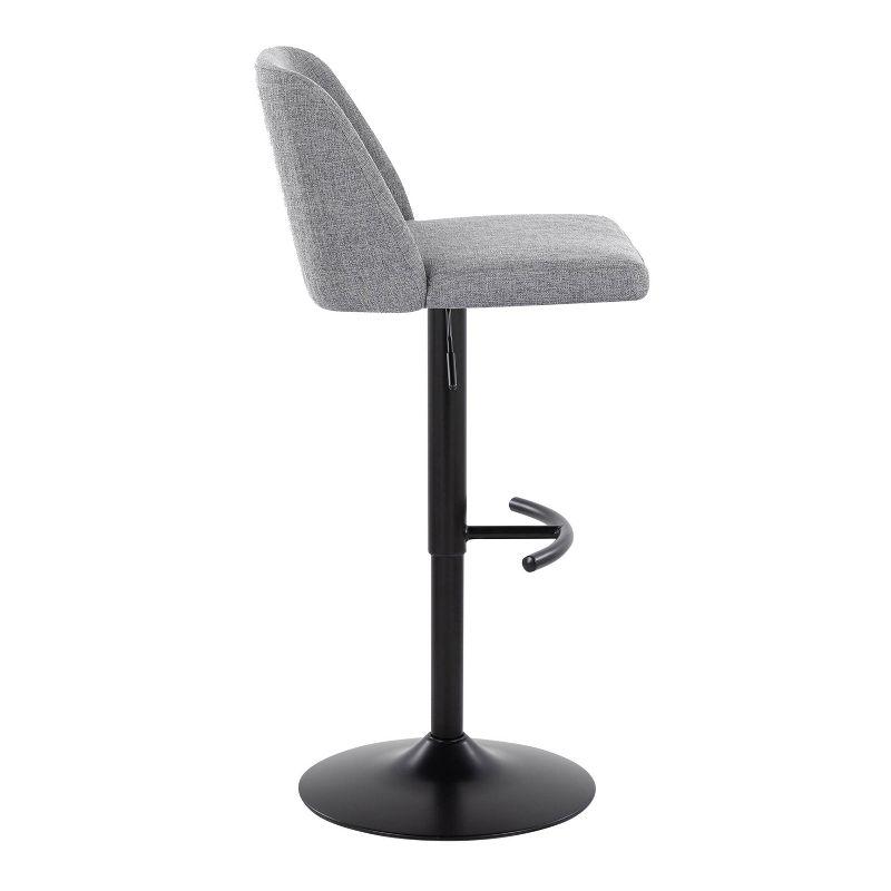 Swivel Upholstered Adjustable Height Counter Stool with Metal Frame