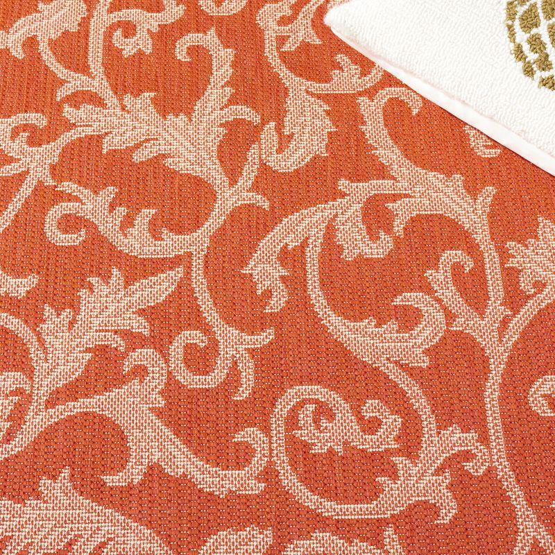 Courtyard CY2653 UV & Stain Resistant Non-Shedding Power Loomed Indoor/Outdoor Area Rug - Terracotta/Natural - 6'7"x6'7" - Safavieh